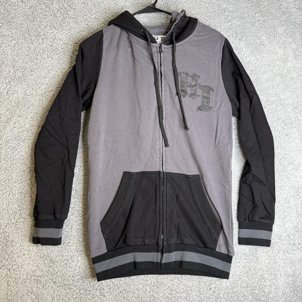 Hawaiis Finest Jacket Womens XS Gray Black Full Zip Hoodie Hi Finest